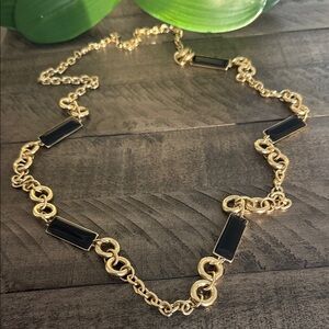 Elegant Gold and Black Chain Necklace